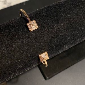 Landau Gold Tone Pyramid Rhinestone Cuff Bracelet.
